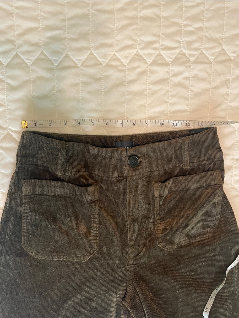 Anthropologie The Colette Cropped Wide-Leg Pants Corduroy Size 28 - Picture 6 of 8
